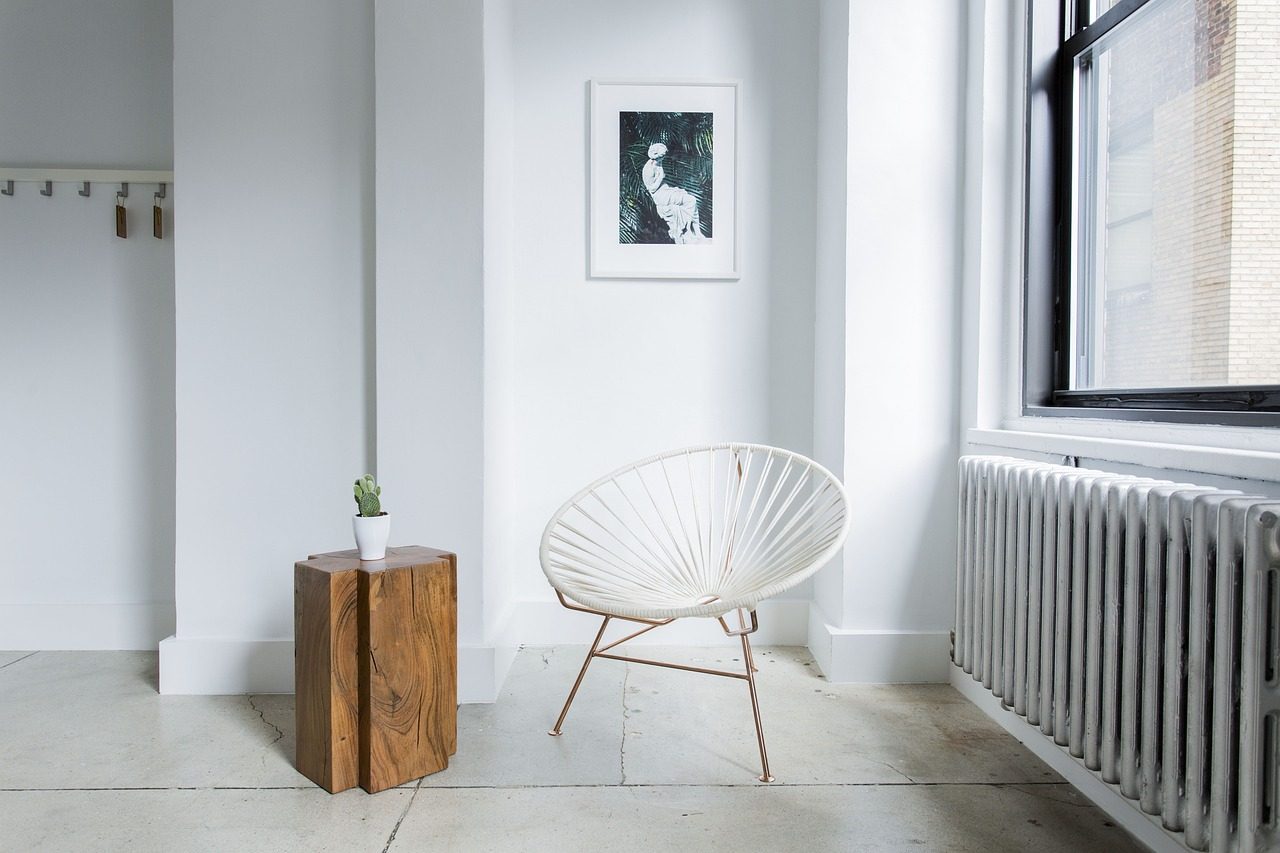 architecture, building, room, interior, chair, white, wood, nature, plant, tiles, floor